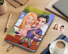 Bk Gift Kişiye Özel Sevgililer Karikatürlü Beyaz Defter-3 , Arkadaşa Hediye , Sevgiliye Hediye