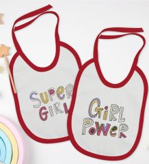 BK Kids Girl Tasarımlı 2’li Kırmızı Mama Önlüğü-1