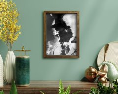 BK Home Atatürk Tasarımlı Doğal Masif Ahşap Çerçeveli Tablo 45x65cm-24