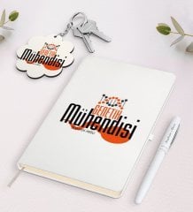 Kişiye Özel Genetik Mühendisi Beyaz Defter Kalem Ve Anahtarlık Hediye Seti