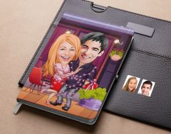 Bk Gift Kişiye Özel Sevgililer Karikatürlü Beyaz Defter-2 , Arkadaşa Hediye , Sevgiliye Hediye