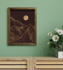 BK Gift Otel Odası Konseptli Doğal Masif Ahşap Çerçeveli Tablo 30x40cm-112