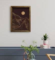 BK Gift Otel Odası Konseptli Doğal Masif Ahşap Çerçeveli Tablo 30x40cm-112