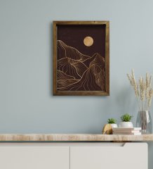 BK Gift Otel Odası Konseptli Doğal Masif Ahşap Çerçeveli Tablo 30x40cm-112
