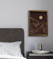 BK Gift Otel Odası Konseptli Doğal Masif Ahşap Çerçeveli Tablo 30x40cm-112