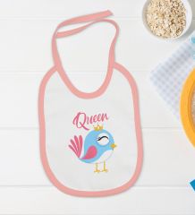 BK Kids Queen Tasarımlı Pembe Bebek Body Zıbın ve Mama Önlüğü Hediye Seti-1