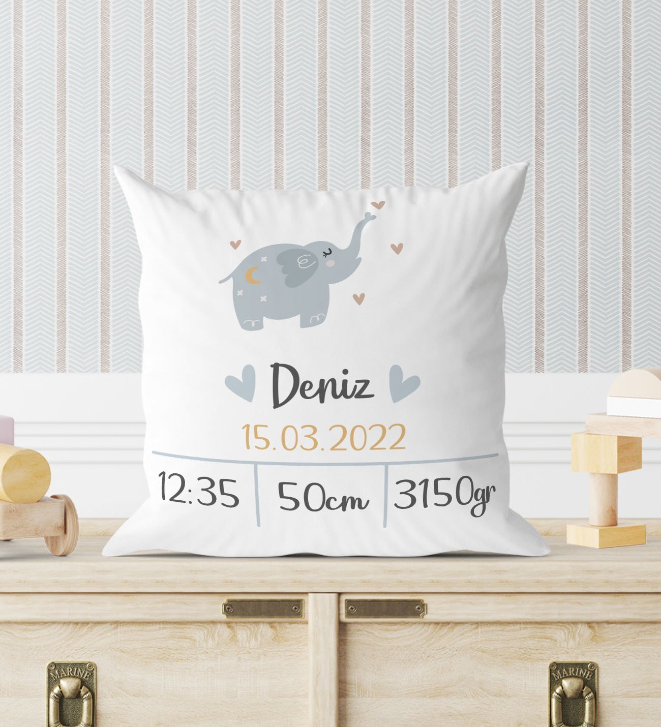 BK Gift Yeni Doğan Bebek Doğum Panosu Yastık - Model 5
