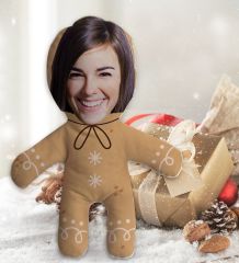 BK Gift Kişiye Özel Fotoğraflı Kurabiye Adam Kostümlü Kadın Bebek Yastık-5