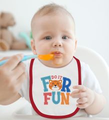 BK Kids Fun Tasarımlı 2’li Kırmızı Mama Önlüğü-1