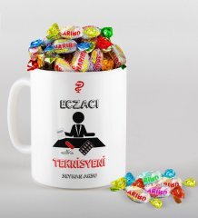 Kişiye Özel Eczacı Teknisyeni Kupa ve Haribo Şeker Hediye Seti-3