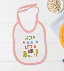 BK Kids Big Little One Tasarımlı Pembe Bebek Body Zıbın ve Mama Önlüğü Hediye Seti-1