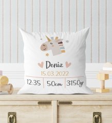 BK Gift Yeni Doğan Bebek Doğum Panosu Yastık - Model 4