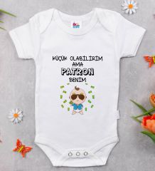BK Kids Patron Benim Tasarımlı Beyaz Bebek Body Zıbın-1