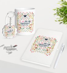 Kişiye Özel En İyi Öğretmen Kupa Anahtarlık Beyaz Defter Kalem Hediye Seti-15