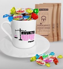 Kişiye Özel Avukat Anne Tasarımlı Türk Kahvesi Fincanı Mehmet Efendi Kahve ve Haribo Şeker Hediye Seti-2