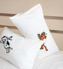 BK Gift Kişiye Özel Eğlenceli Kedi Tasarımlı Pamuklu Yastık Kılıfı ve Göz Bandı Çift Uyku Seti-3, Tasarım Ev Tekstili, Uyku Bandı, Ev Hediyesi
