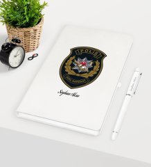 Kişiye Özel Polis Özel Harekat Temalı Beyaz Defter Kalem Seti