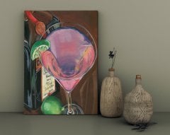 BK Home Cosmo Martini Tasarımlı Kanvas Tablo 30x50cm-1