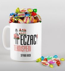 Kişiye Özel Eczacı Teknisyeni Kupa ve Haribo Şeker Hediye Seti-1