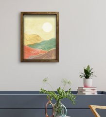 BK Gift Otel Odası Konseptli Doğal Masif Ahşap Çerçeveli Tablo 30x40cm-109