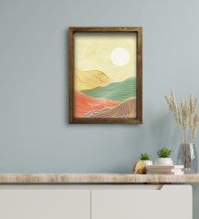 BK Gift Otel Odası Konseptli Doğal Masif Ahşap Çerçeveli Tablo 30x40cm-109