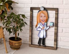 BK Gift Kişiye Özel Kadın Diş Hekimi Karikatürlü 3D Ahşap Tablo, Sevgiliye Hediye, Arkadaşa Hediye, Yıl Dönümü Hediyesi, Doğum Günü Hediyesi-1