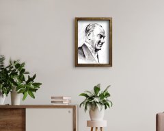 BK Home Atatürk Tasarımlı Doğal Masif Ahşap Çerçeveli Tablo 45x65cm-20
