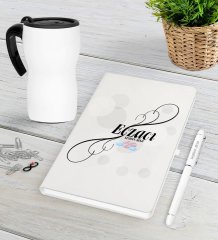 Kişiye Özel Eczacı Beyaz Defter Kalem Termos Mug Seti-8