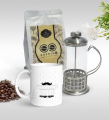 Kişiye Özel Kahraman Baba Tasarımlı Kupa & French Press & 250gr Filtre Kahve Hediye Seti-3