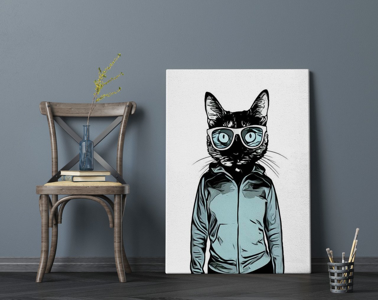 BK Home Cool Cat Tasarımlı Kanvas Tablo 70x100cm-1