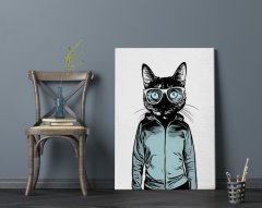 BK Home Cool Cat Tasarımlı Kanvas Tablo 70x100cm-1