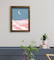 BK Gift Otel Odası Konseptli Doğal Masif Ahşap Çerçeveli Tablo 30x40cm-108