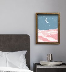 BK Gift Otel Odası Konseptli Doğal Masif Ahşap Çerçeveli Tablo 30x40cm-108