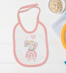 BK Kids Baby Tasarımlı Pembe Bebek Body Zıbın ve Mama Önlüğü Hediye Seti-1