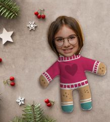 BK Gift Kişiye Özel Fotoğraflı Kurabiye Adam Kostümlü Kız Çocuk Bebek Yastık-3