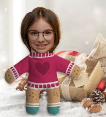 BK Gift Kişiye Özel Fotoğraflı Kurabiye Adam Kostümlü Kız Çocuk Bebek Yastık-3