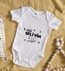 BK Kids Ofliyim Ne Oldi Tasarımlı Beyaz Bebek Body Zıbın-1
