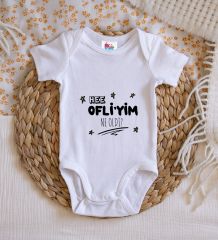 BK Kids Ofliyim Ne Oldi Tasarımlı Beyaz Bebek Body Zıbın-1