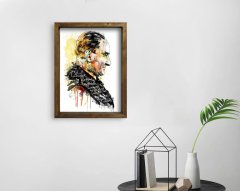 BK Home Atatürk Tasarımlı Doğal Masif Ahşap Çerçeveli Tablo 45x65cm-19