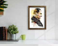 BK Home Atatürk Tasarımlı Doğal Masif Ahşap Çerçeveli Tablo 45x65cm-19