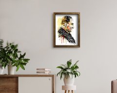 BK Home Atatürk Tasarımlı Doğal Masif Ahşap Çerçeveli Tablo 45x65cm-19