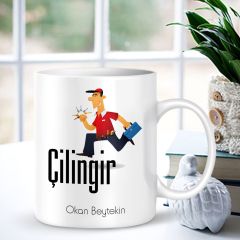 Kişiye Özel Mesleki Çilingir Beyaz Kupa Bardak - 001
