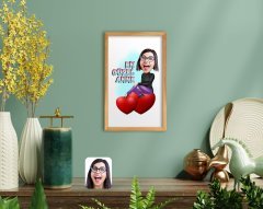 BK Home En Güzel Anne Karikatürlü El Yapımı Ahşap Çerçeveli Tablo-1