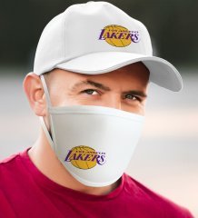 NBA Los Angeles Lakers Beyaz Şapka ve Yıkanabilir Maske Seti