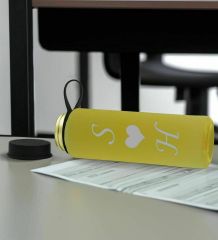 BK Gift Sevgiliye Özel İsimli Sarı Defter ve Cam Matara Hediye Seti-8, Sevgiliye Hediye, Sevgililer Günü, Yeni İş Hediyesi