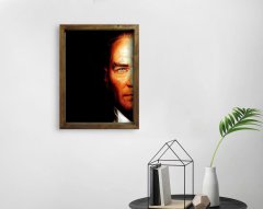 BK Home Atatürk Tasarımlı Doğal Masif Ahşap Çerçeveli Tablo 45x65cm-18