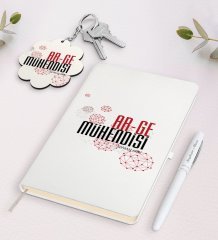 Kişiye Özel Ar-Ge Mühendisi Beyaz Defter Kalem Ve Anahtarlık Hediye Seti-1