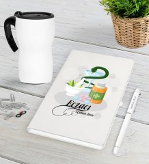 Kişiye Özel Eczacı Beyaz Defter Kalem Termos Mug Seti-6
