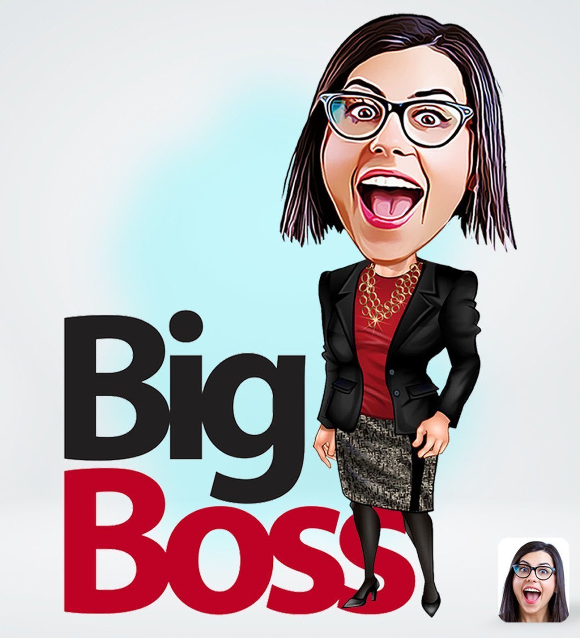 Kişiye Özel Kadın Big Boss Tasarımlı Dijital Karikatür-2