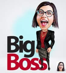 Kişiye Özel Kadın Big Boss Tasarımlı Dijital Karikatür-2